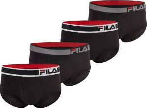 Fila Men's Regular Rise Brief Fly Front with Pouch, 4-Pack of Tagless Underwear