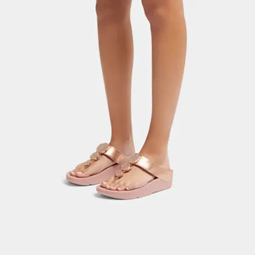 Fit Flop Halo Bead-Circle - Toe Post Sandals - Beige