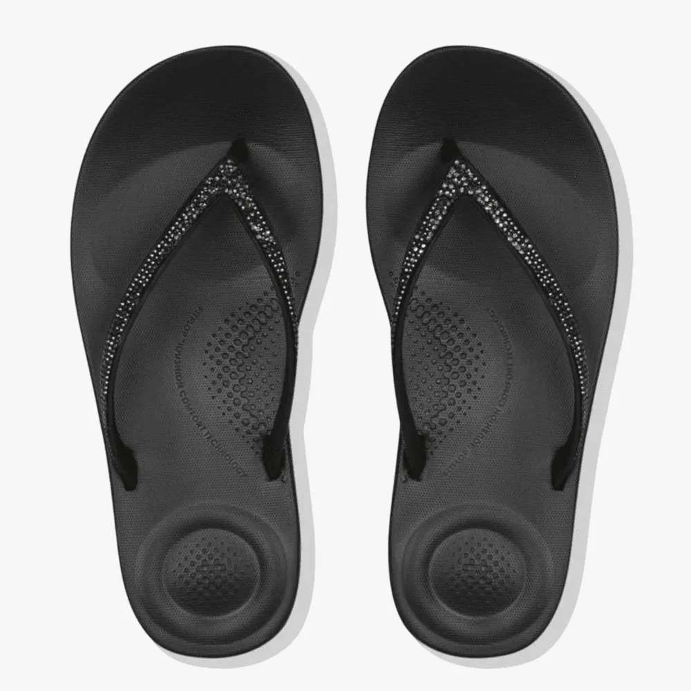 Fit Flop I Qushion  Sparkle Sandal Black