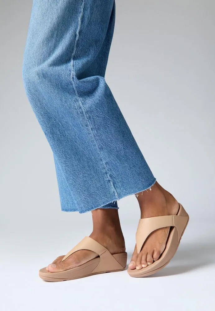 FitFlop Women's Lulu Leather Toepost Wedge Sandal