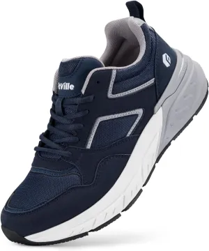 FitVille Extra Wide Walking Shoes Men's Wide Width Workout Sneakers with Arch Support for Flat Feet Heel Pain Relief - Rebound NEO V2