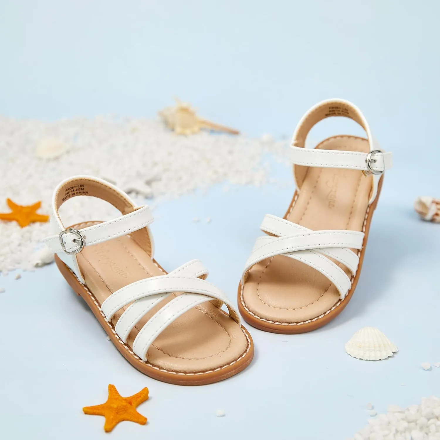 Flaryzone Toddler Little Girls Glitter Flower Open-Toe Flat Dress Sandals Summer Shoes