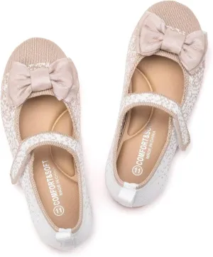 Frank Mully Girls Dress Shoes Mary Janes Girl Flats Slip on Ballet Flat Party School Shoes with Bow Toddler/Little Kid/Big Kid