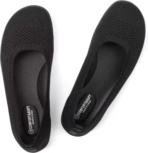 Frank Mully Womens Flat Shoes Wide Toe Box Knitted Flats Comfort Wide Width Walking Flats