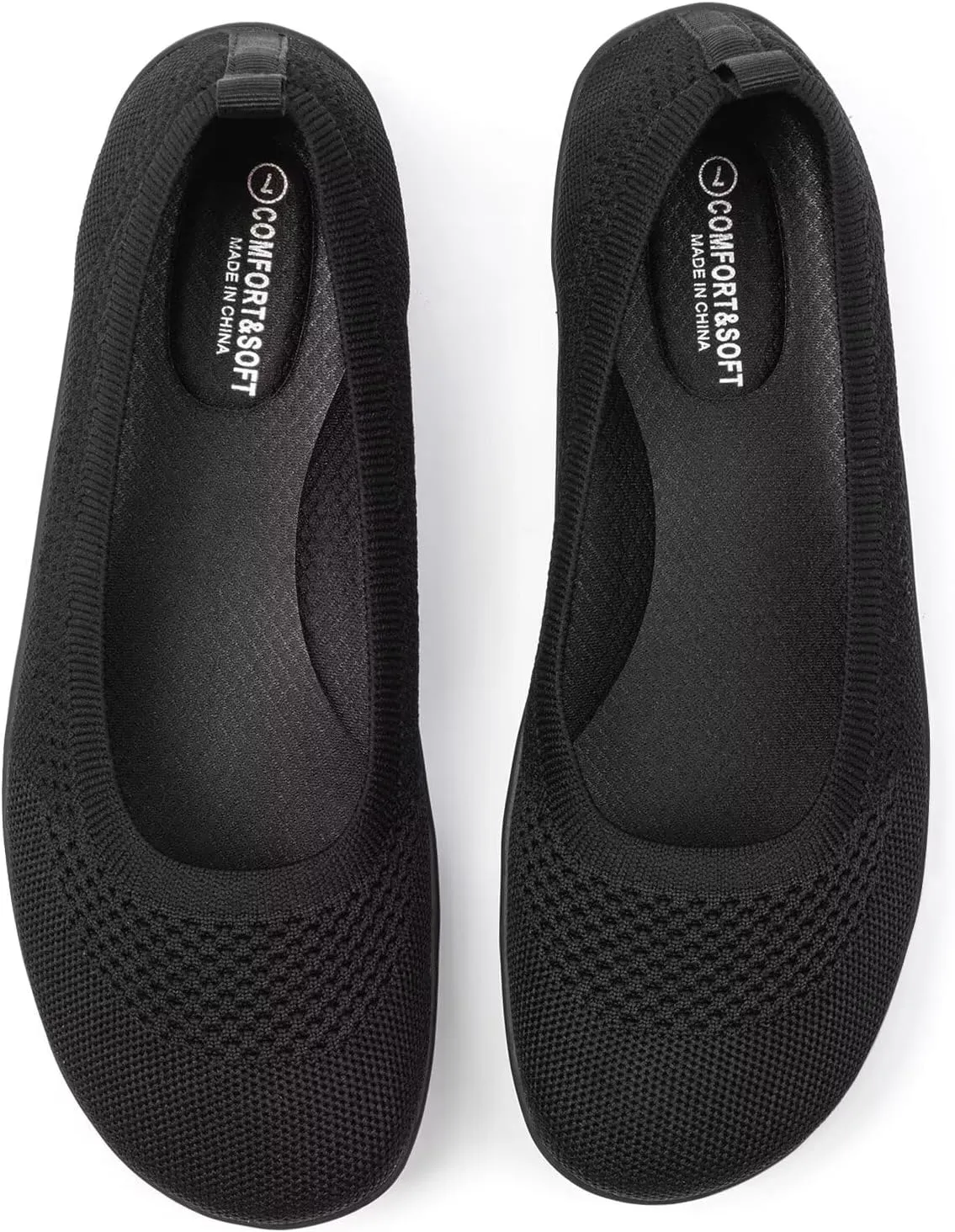 Frank Mully Womens Flat Shoes Wide Toe Box Knitted Flats Comfort Wide Width Walking Flats