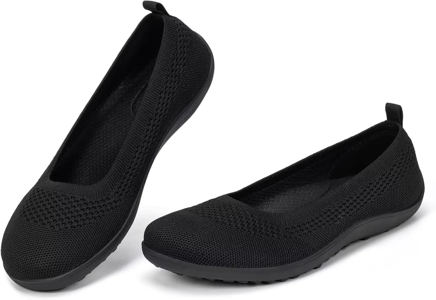 Frank Mully Womens Flat Shoes Wide Toe Box Knitted Flats Comfort Wide Width Walking Flats