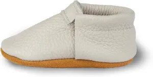 Fringeless Baby Moccasins with Non-Slip Suede Sole - Genuine Italian Leather, Boys and Girls Shoes for Newborns, Babies, Infants, Toddlers
