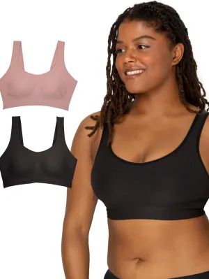 Fruit of the Loom Women's Wireless Full Coverage Bra Pack w/ Built In Pads - Smooth, Supportive & All-Day Comfort Fit