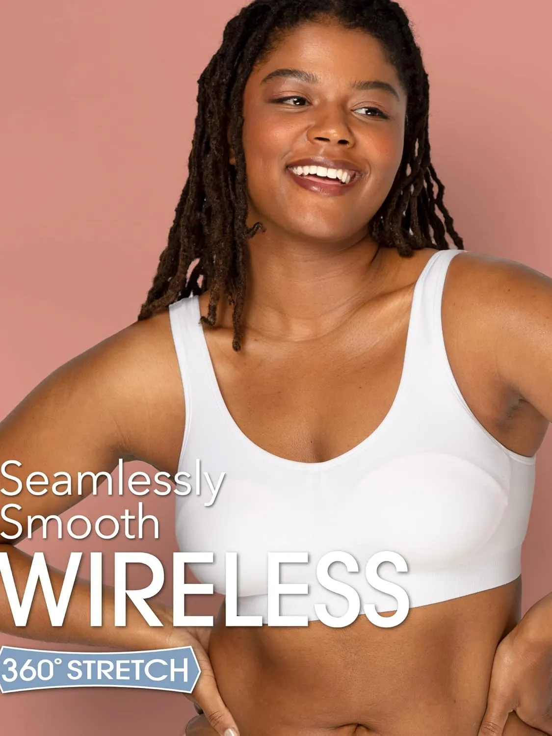 Fruit of the Loom Women's Wireless Full Coverage Bra Pack w/ Built In Pads - Smooth, Supportive & All-Day Comfort Fit