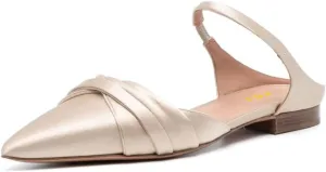 FSJ Women Closed Pointed Toe Flat Sandals with Strap Backless Slip On Cute Slides Ladies Casual Mules Comfortable Low heel Shoes Size 4-16 US