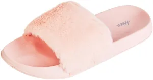 FUNKYMONKEY Women's Slides Faux Fur Cute Fuzzy Slippers Comfort Flat Sandals