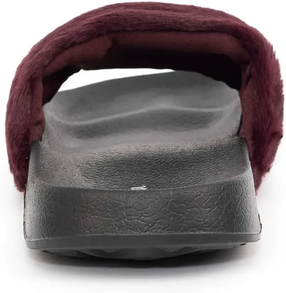 FUNKYMONKEY Women's Slides Faux Fur Cute Fuzzy Slippers Comfort Flat Sandals