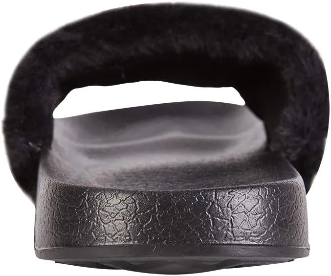 FUNKYMONKEY Women's Slides Faux Fur Cute Fuzzy Slippers Comfort Flat Sandals