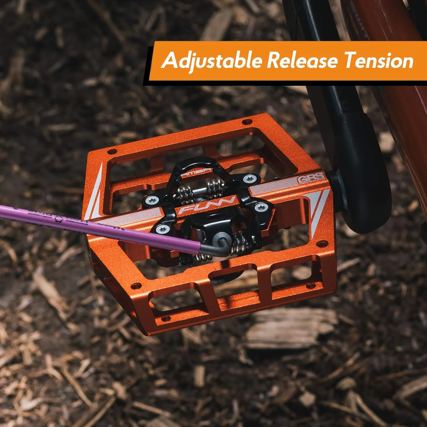 Funn Mamba Mountain Bike Clipless Pedals, Double Sided Clip Wide Platform MTB Pedals, Compatible with SPD Cleats, 9/16-Inch CrMo Axle Bicycle Pedals for MTB/BMX/Gravel Cycling