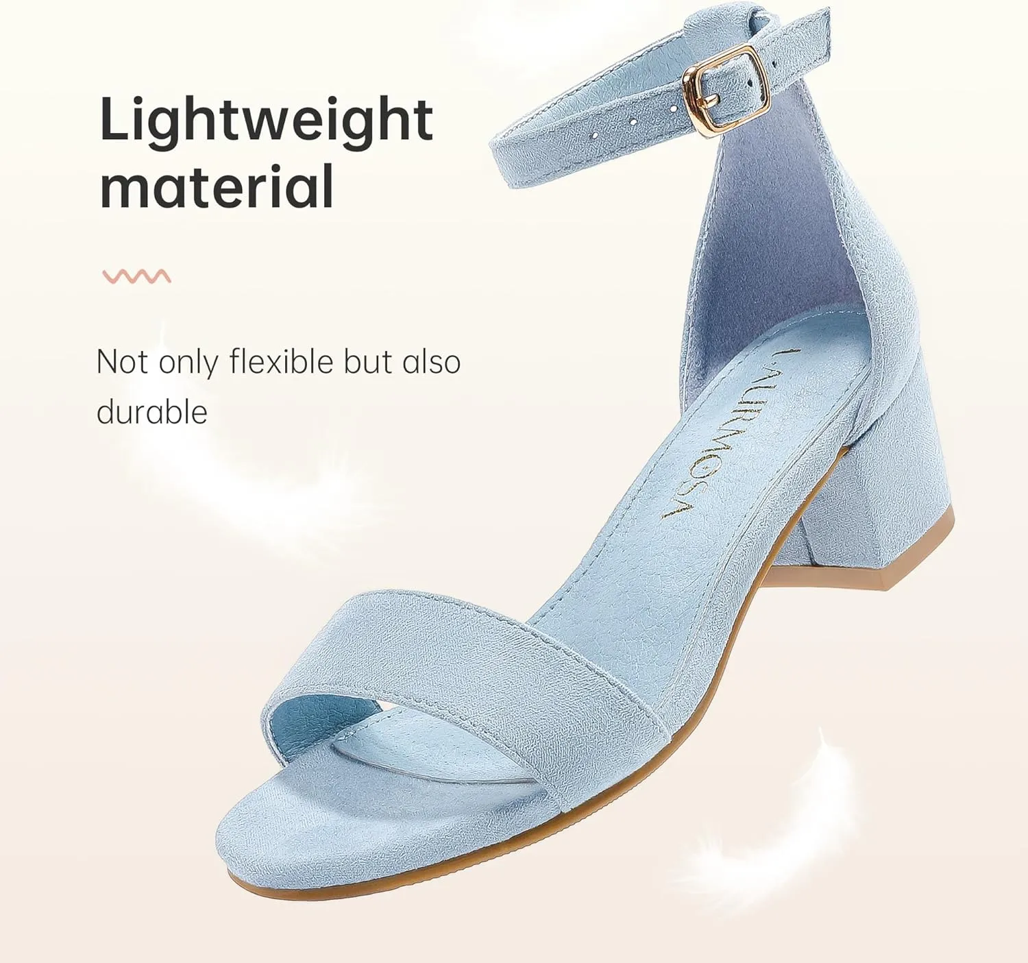 Girls High Heels Sandal for Girls Open Toe Ankle Buckle Strap Dress Shoes for Little Big Kids in Wedding Party Block Chunky Pump Sandals