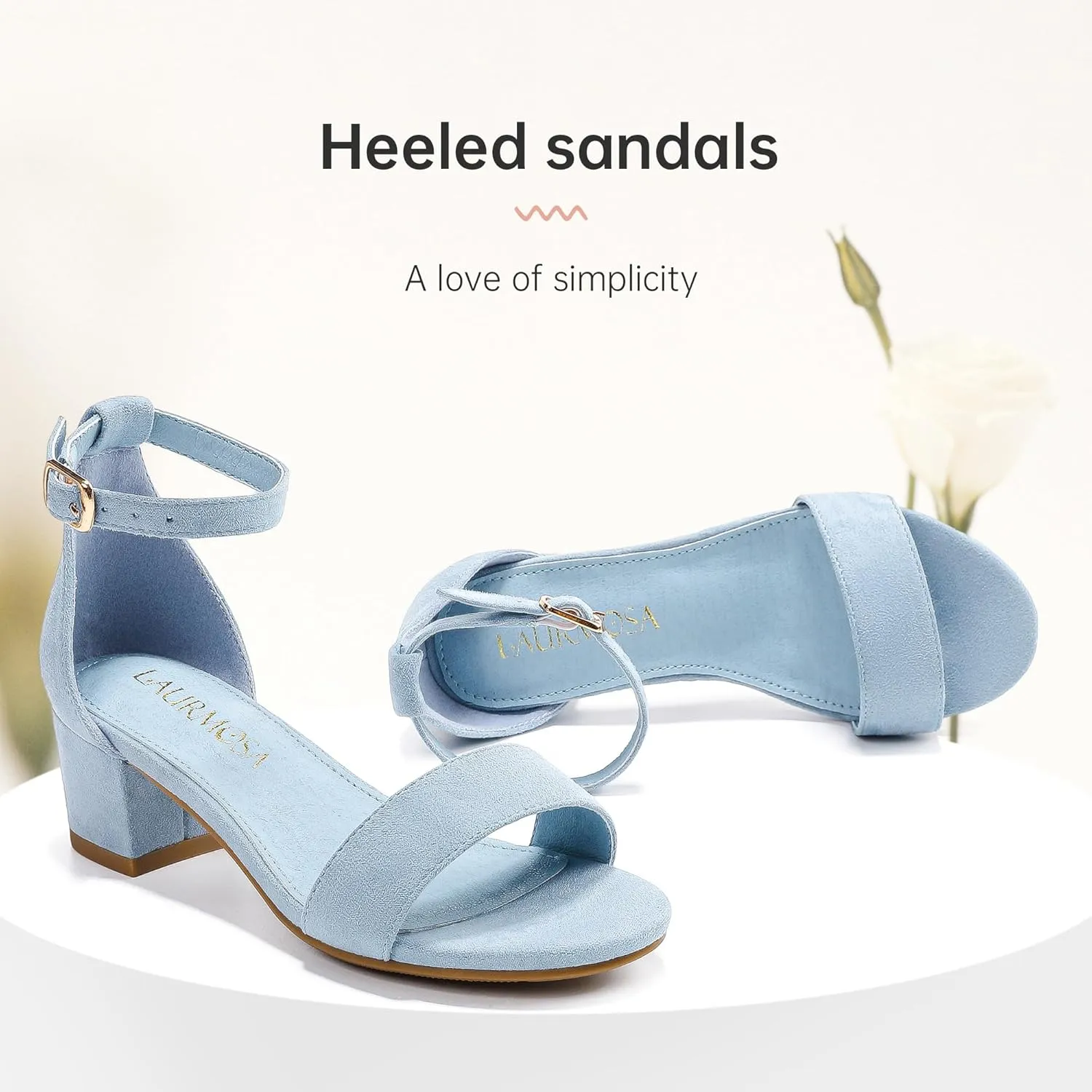 Girls High Heels Sandal for Girls Open Toe Ankle Buckle Strap Dress Shoes for Little Big Kids in Wedding Party Block Chunky Pump Sandals