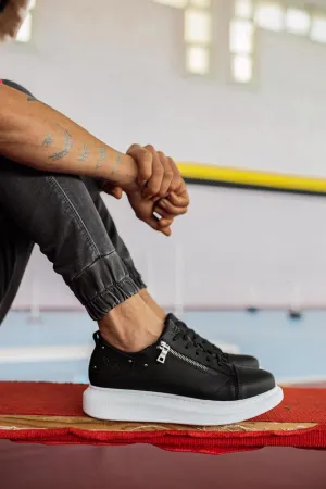 High Base Daily Sneaker Shoes 555 Black White