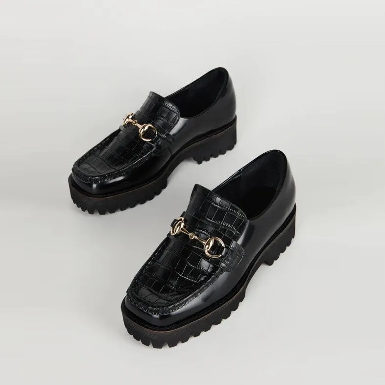 HK-2 Loafer (Black Croc)