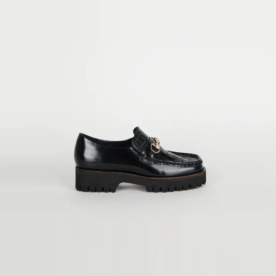 HK-2 Loafer (Black Croc)