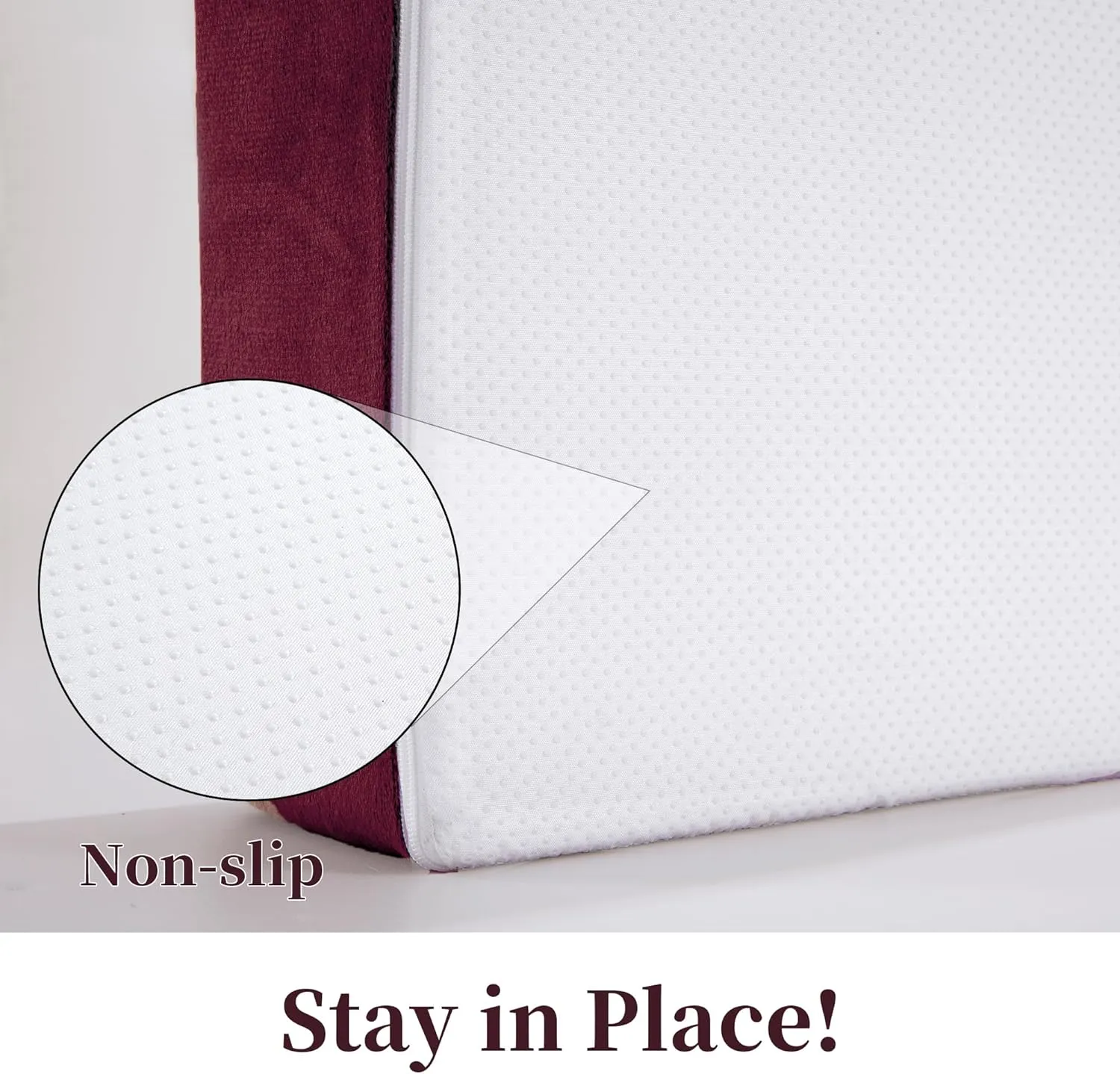HOMBYS Foam Recliner Chair Cushions for Elderly, 4" Thick Chair Pads with Back Support for Office, Non-Slip Medium Firm Seat Cushion with Lumbar Pillow (Burgundy,13.8" Backrest)