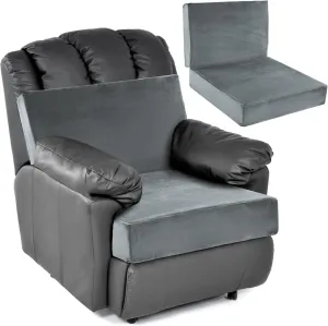 HOMBYS Foam Recliner Chair Cushions for Elderly, 4" Thick Chair Pads with Back Support for Office, Non-Slip Medium Firm Seat Cushion with Lumbar Pillow(Light Grey, 13" Backrest)