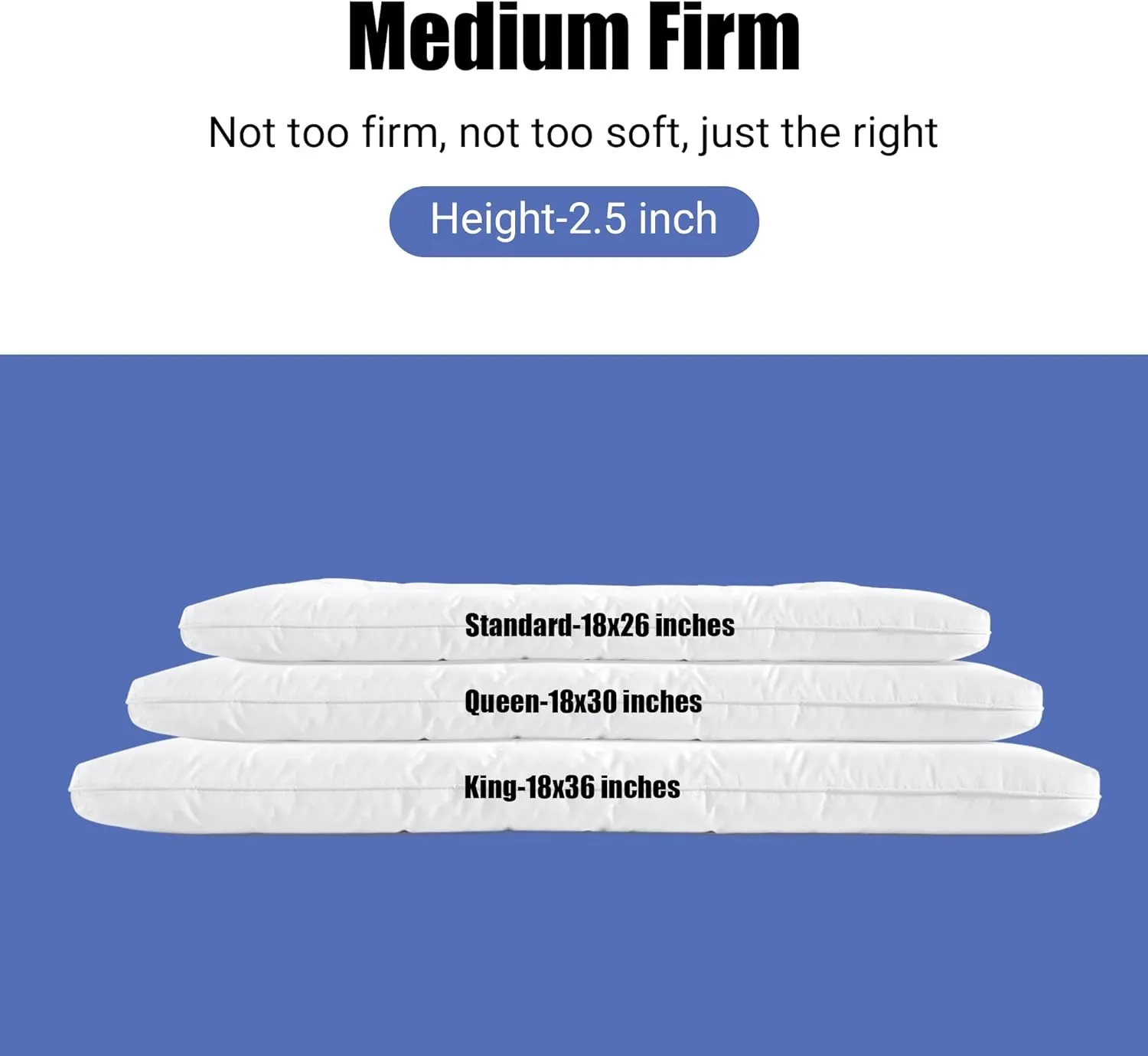 HOMBYS Ultra Thin Flat Pillow for Sleeping, 2.5 inch Thick High Support Stomach Sleeping Pillow, Slim Bed Pillow, Thin Pillow for Back Sleeper-Standard Size 18x26, Machine Washable