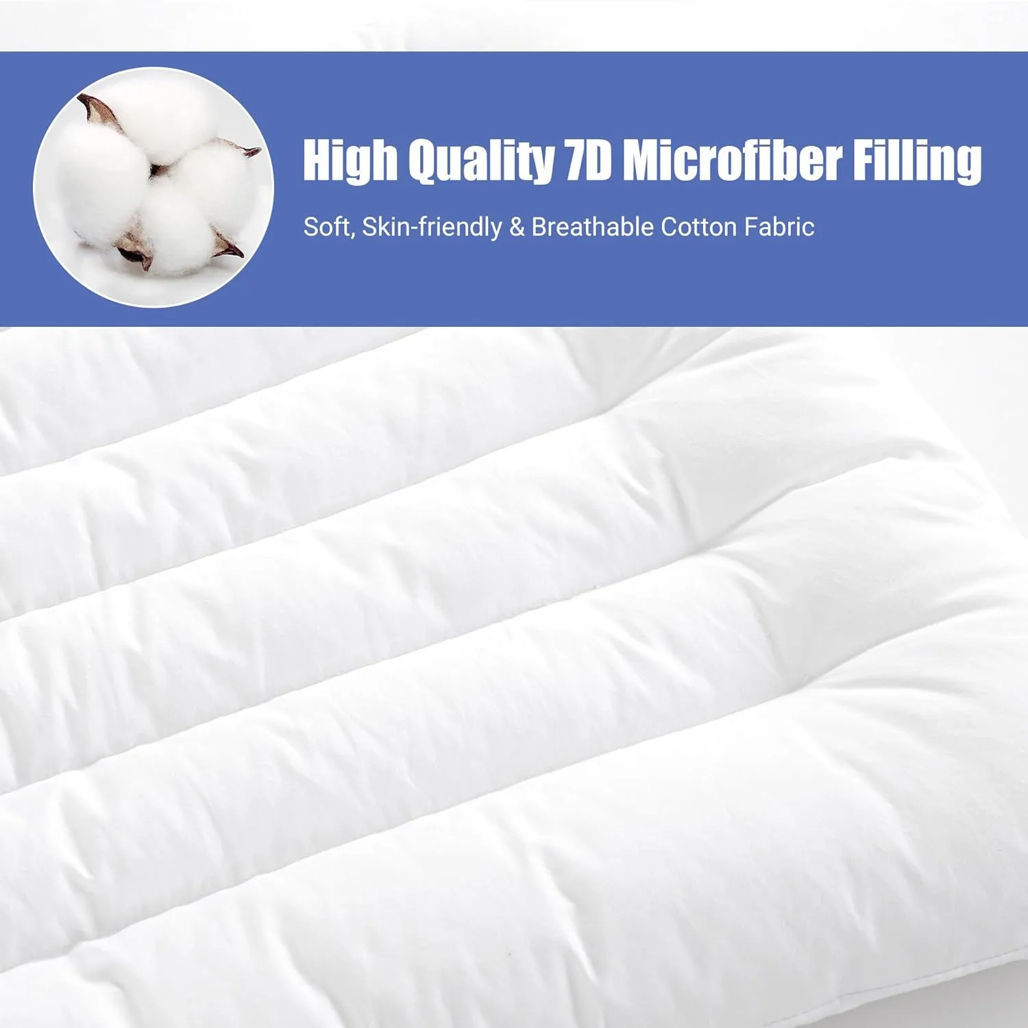 HOMBYS Ultra Thin Flat Pillow for Sleeping, 2.5 inch Thick High Support Stomach Sleeping Pillow, Slim Bed Pillow, Thin Pillow for Back Sleeper-Standard Size 18x26, Machine Washable