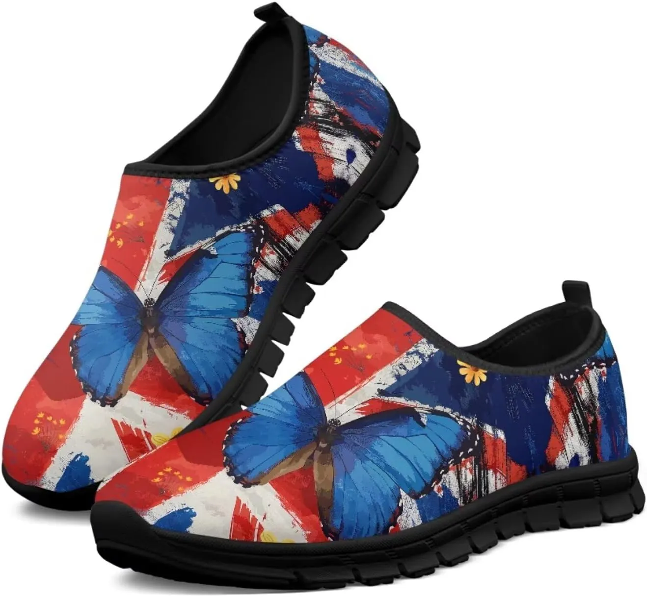 Hummingbird Work Shoes for Women Walking Loafer Flat Wide Toe Running Athletic Hiking Sneakers