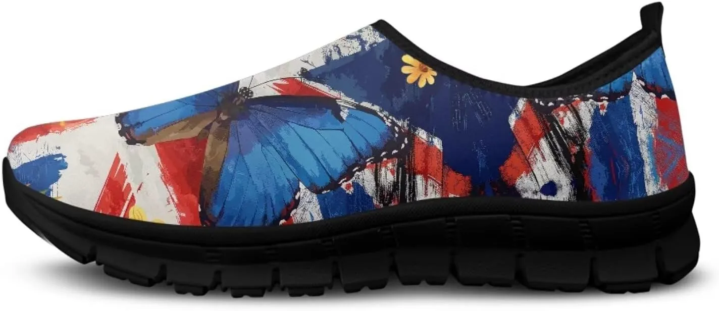 Hummingbird Work Shoes for Women Walking Loafer Flat Wide Toe Running Athletic Hiking Sneakers