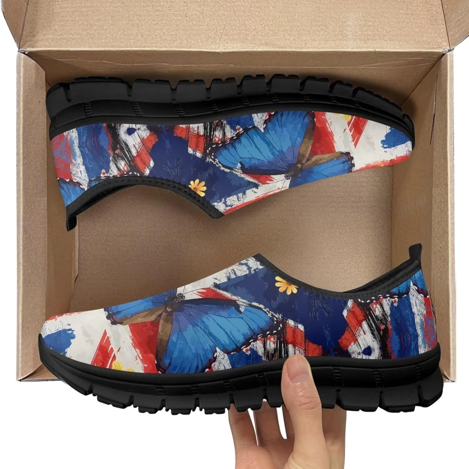 Hummingbird Work Shoes for Women Walking Loafer Flat Wide Toe Running Athletic Hiking Sneakers