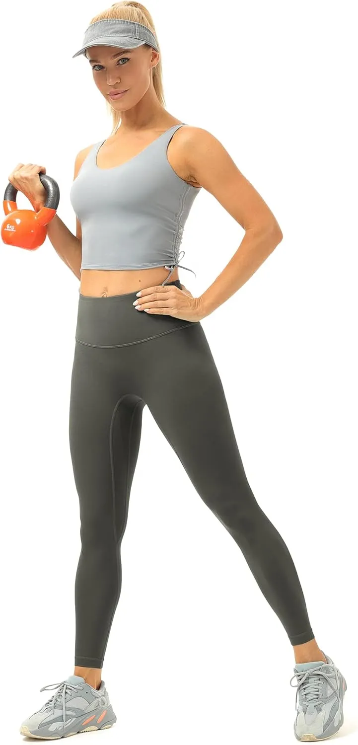 icyzone Legging for Women, No Front Seam, Buttery Soft, 7/8 High Waisted Squat Proof Yoga Pants for Workout