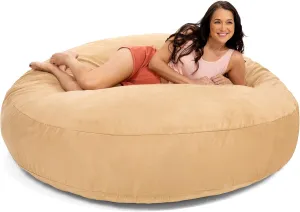 Jaxx 6 Foot Cocoon - 2-in-1 Convertible Bean Bag Bed & Large Bean Bag Chair for Adults, Camel