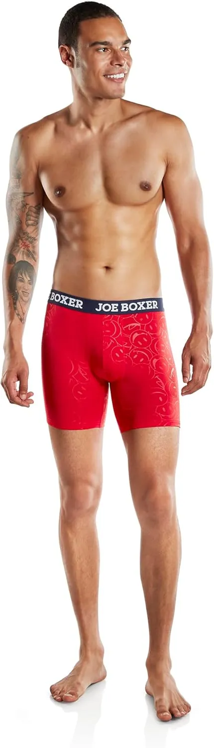 JOE BOXER Stretch Cotton or Performance Microfiber Boxer Briefs for Men Pack of 4, Mens Underwear Boxer Briefs 4-Pack