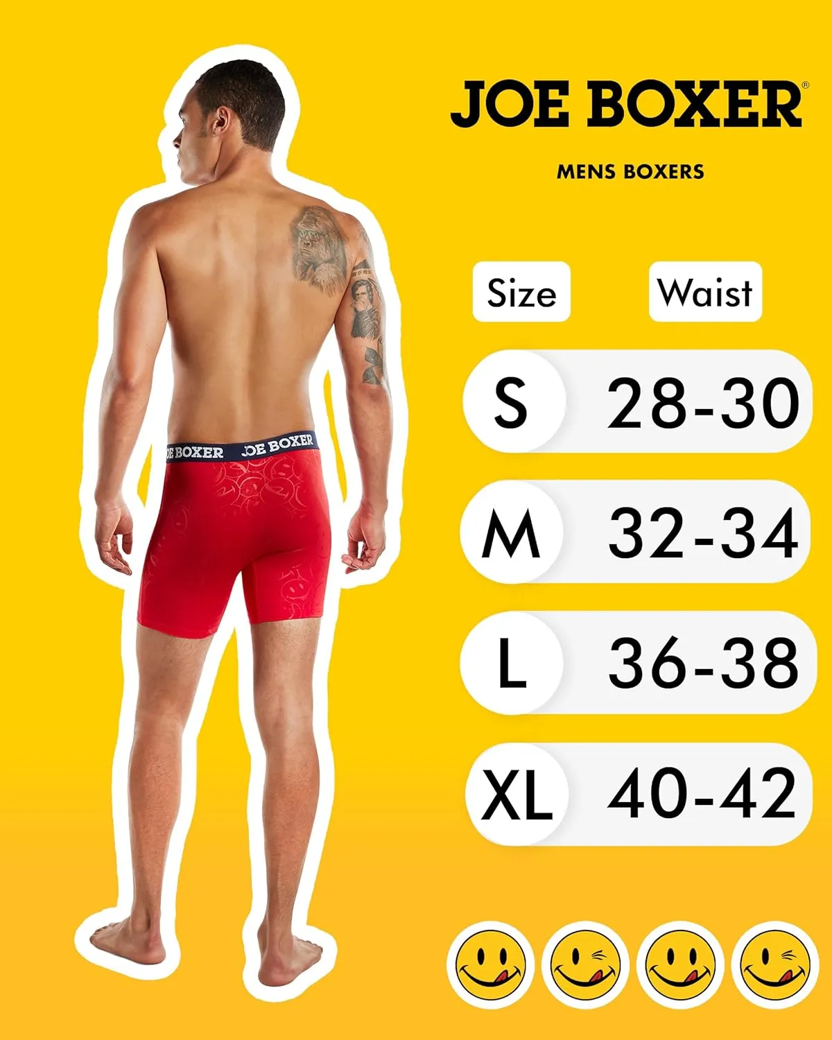 JOE BOXER Stretch Cotton or Performance Microfiber Boxer Briefs for Men Pack of 4, Mens Underwear Boxer Briefs 4-Pack