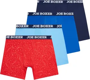 JOE BOXER Stretch Cotton or Performance Microfiber Boxer Briefs for Men Pack of 4, Mens Underwear Boxer Briefs 4-Pack