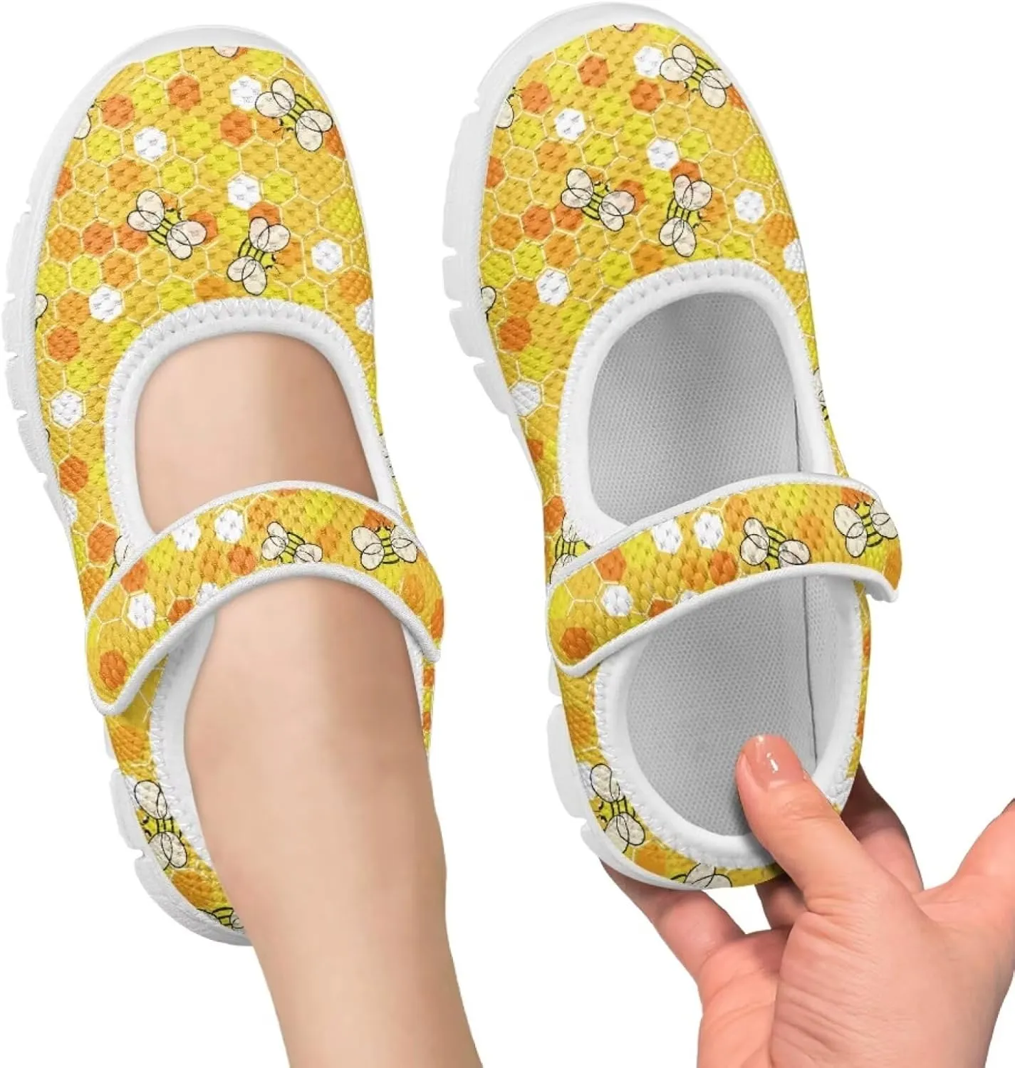 JoyLamoria Girls Mary Jane Shoes Toddler/Little Kids Slip on Sneakers Comfort Dress Shoes with Sunflower Cow South Western Navajo Design