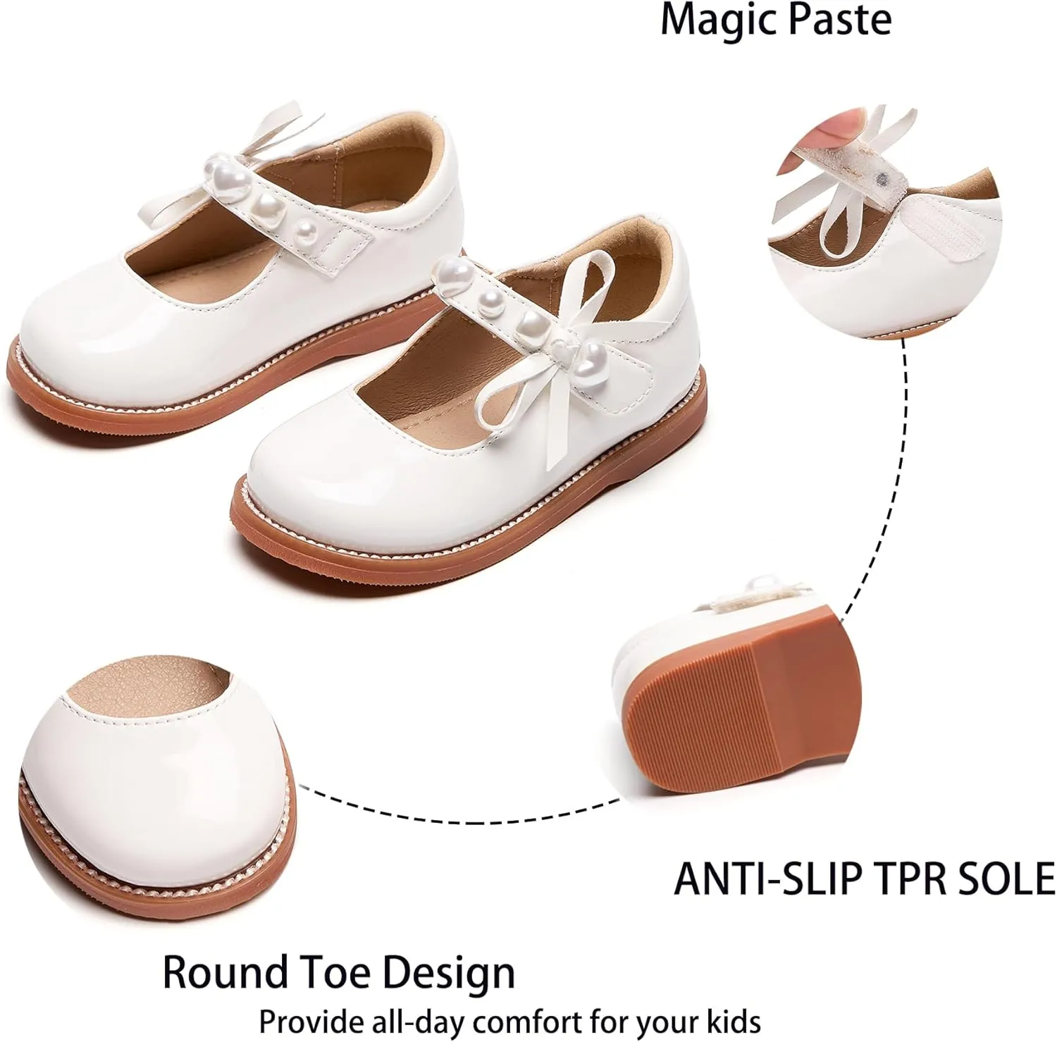 Kiderence Girls Flat Dress Shoes School Oxfords Marry Jane (Toddler/Little Kids)