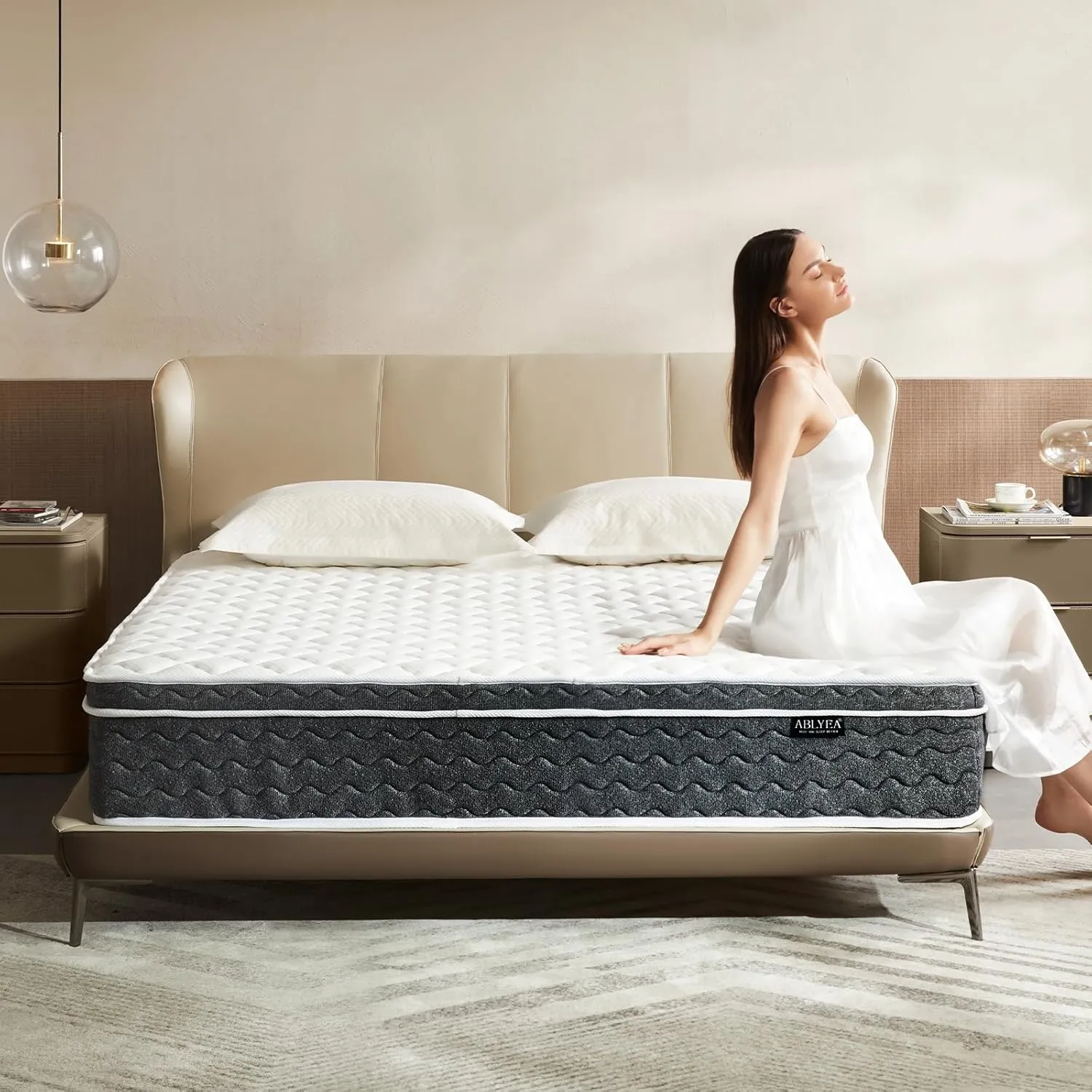 King Mattress 12 Inch Hybrid Mattress King - Memory Foam & Individually Pocket Coils Springs | Pressure Relief | Motion Isolation, Edge Support | CertiPUR-US Certified | Medium Firm