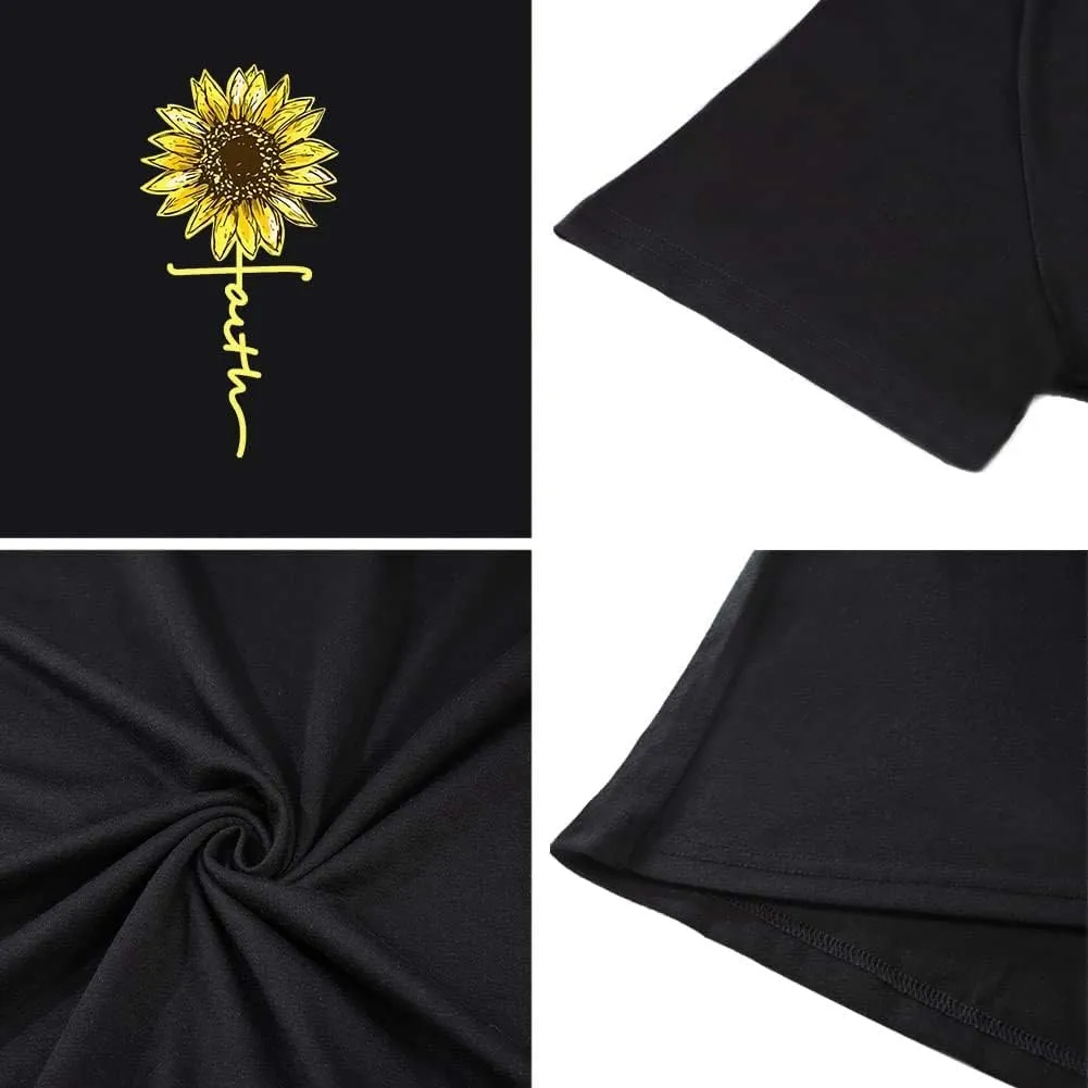 KKG Tops Tunics for Women to Wear with Leggings, Casual Loose Fit V Neck Short/Long Sleeves T Shirt