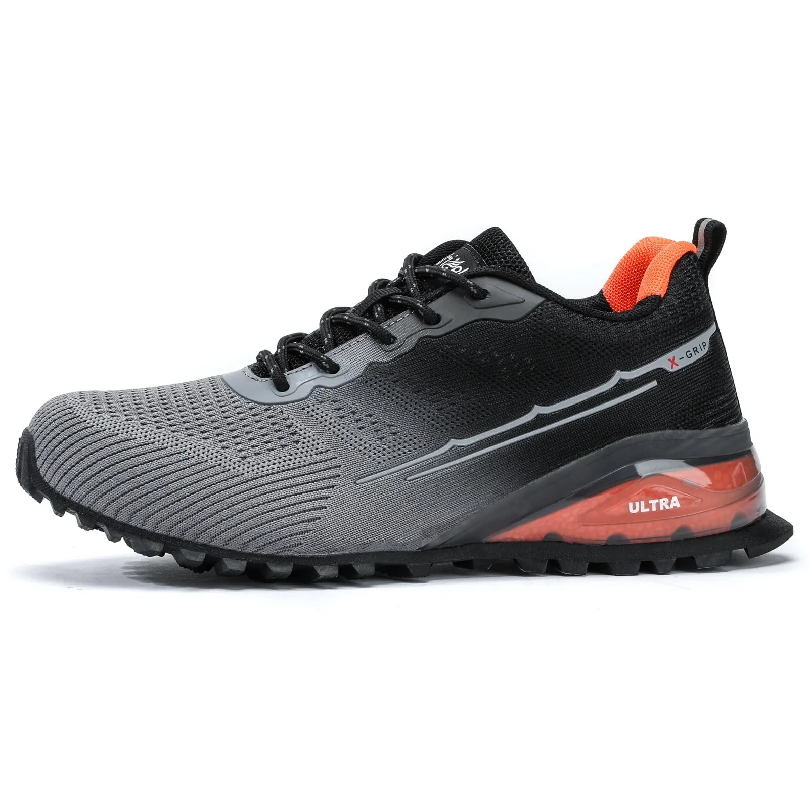 Kricely Men's Trail Running Shoes Fashion Walking Hiking Sneakers for Men Tennis Cross Training Shoe Outdoor Snearker Mens Casual Workout Footwear Grey Size 7