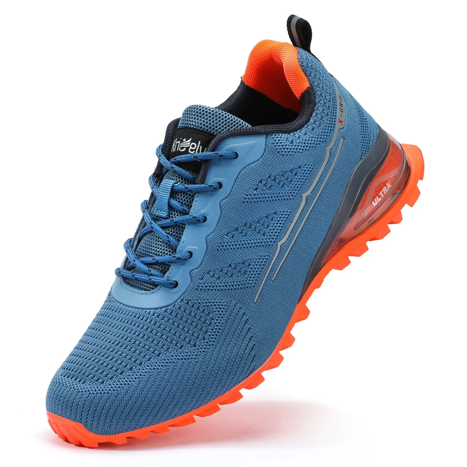 Kricely Men's Trail Running Shoes Fashion Walking Hiking Sneakers for Men Tennis Cross Training Shoe Outdoor Snearker Mens Casual Workout Footwear Grey Size 7