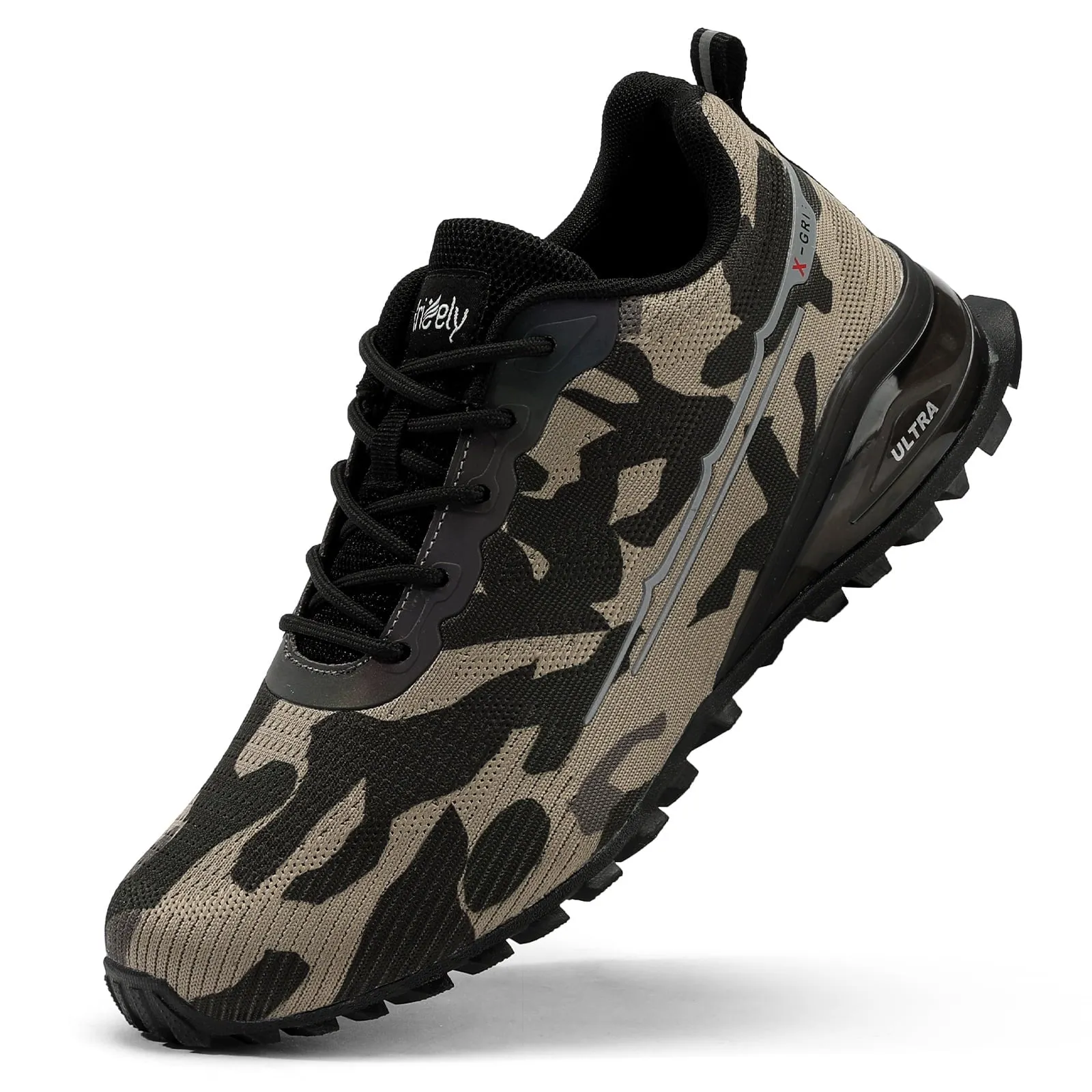 Kricely Men's Trail Running Shoes Fashion Walking Hiking Sneakers for Men Tennis Cross Training Shoe Outdoor Snearker Mens Casual Workout Footwear Grey Size 7
