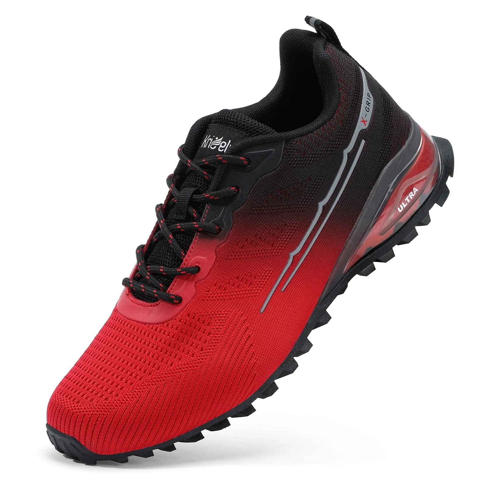 Kricely Men's Trail Running Shoes Fashion Walking Hiking Sneakers for Men Tennis Cross Training Shoe Outdoor Snearker Mens Casual Workout Footwear Grey Size 7