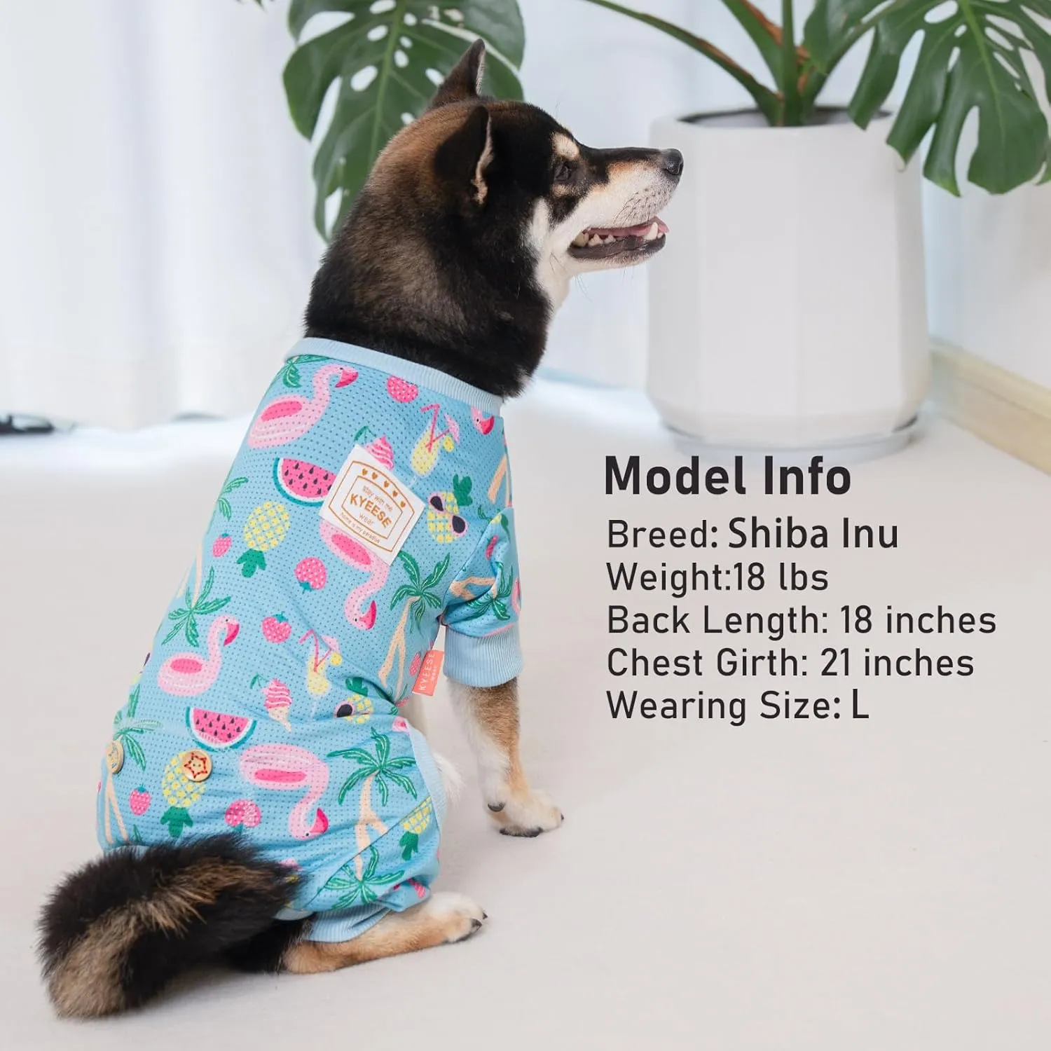 KYEESE Dog Pajamas Mesh Summer Pjs for Small Dogs Quick-Dry Cat Pajamas Lightweight Pet Costume Breathable Puppy Clothes Comfy Onesie UV-Blocking Doggie Jammies Flamingo Pattern, Small