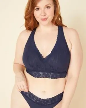 Lace Racerback Bralette | Navy Blue