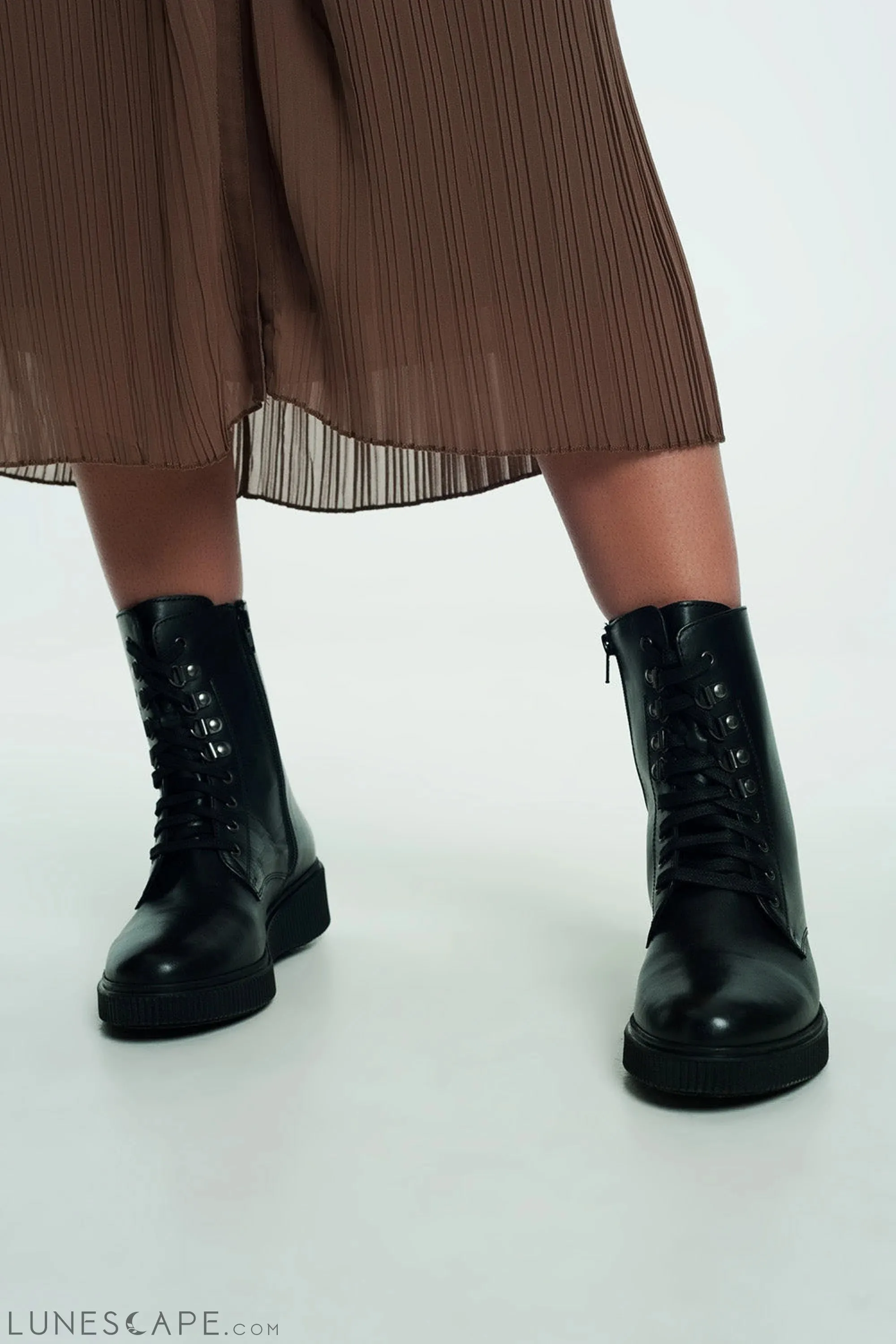 Lace Up Boot in Black