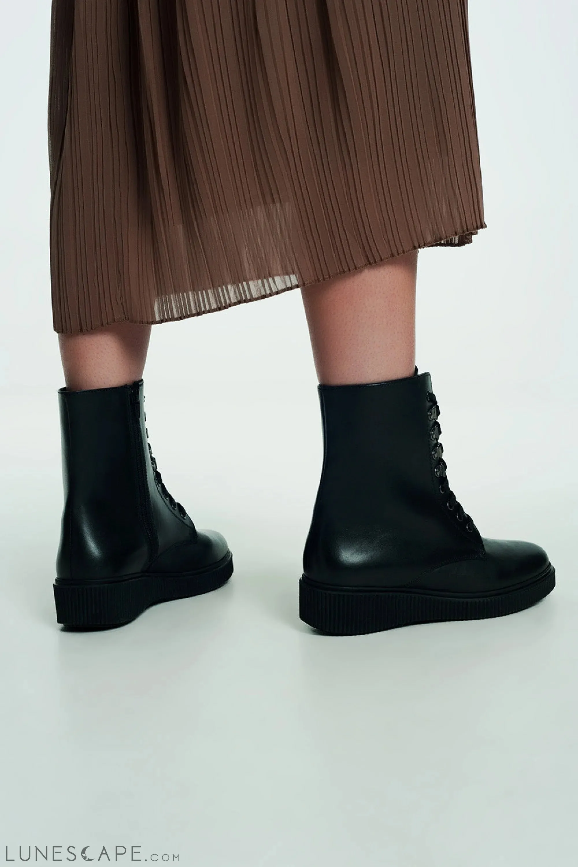 Lace Up Boot in Black