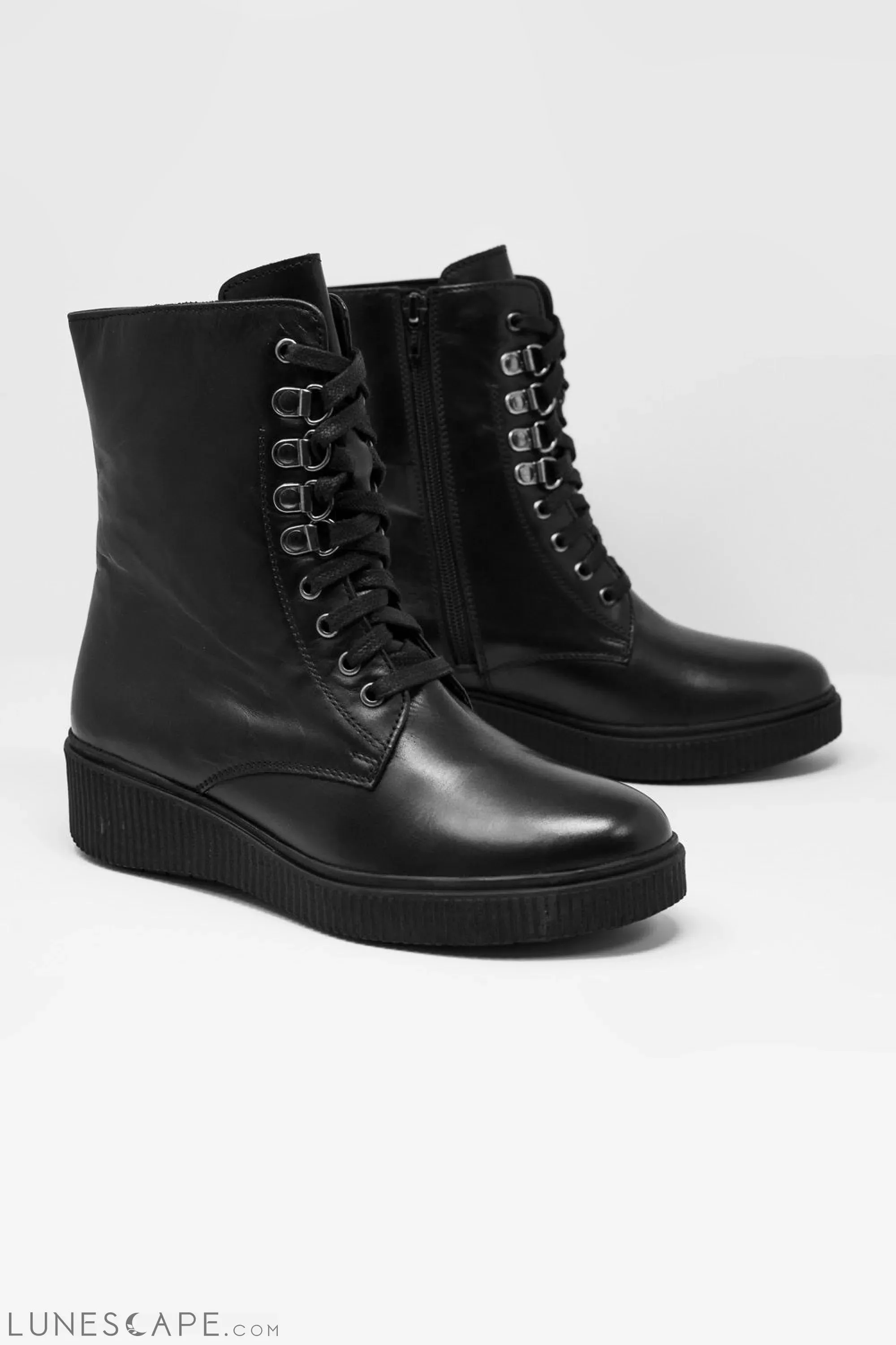 Lace Up Boot in Black