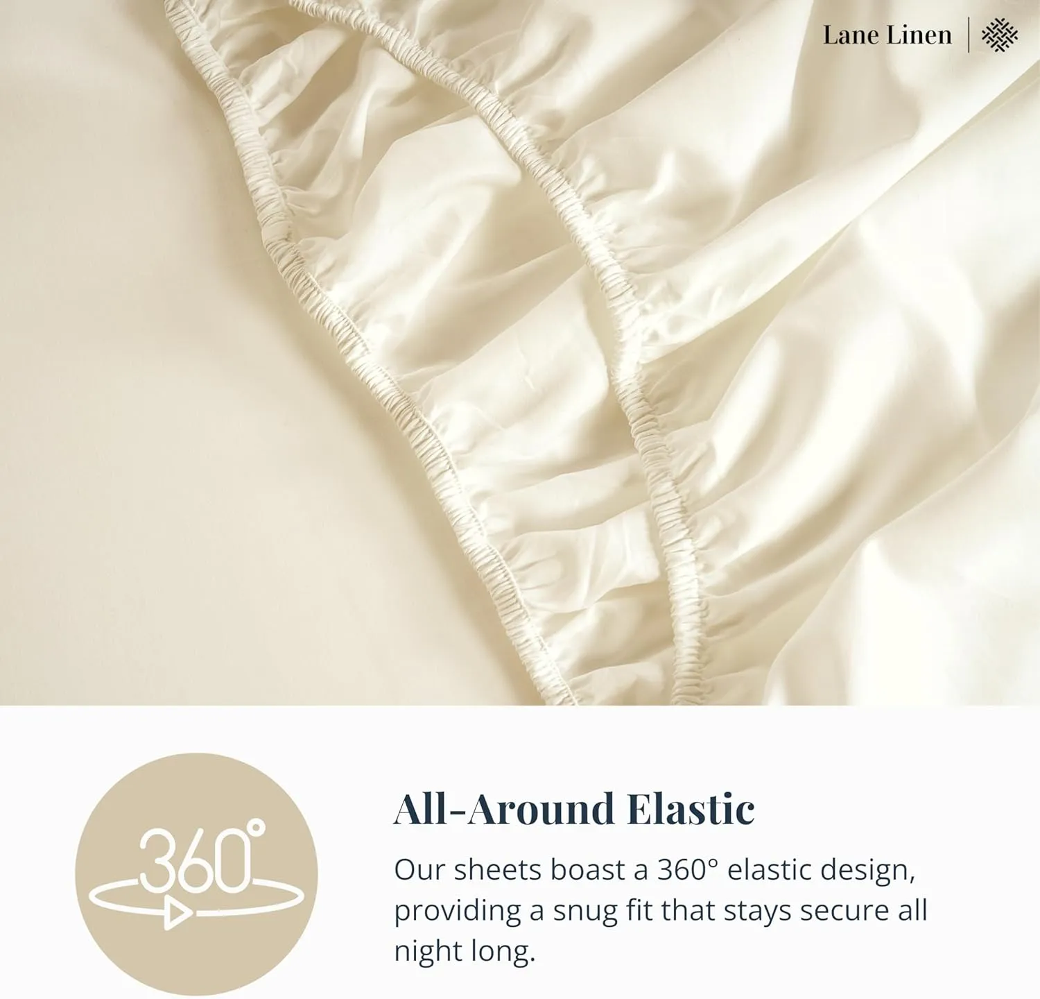 LANE LINEN 600 TC Queen Sheet Set - 100% Mercerized Soft Cotton Sheets Queen Size Set, Ultra Soft Deep Pocket Comfy Sateen Weave Cotton Bed Sheets Queen Size - Hotel Sheets - Ivory