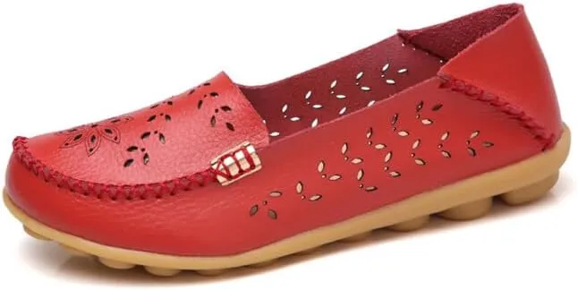 Loafers for Women Comfortable Slip on Casual Flats Walking Leather Shoes Breathable & Lightweight Non-Slip Moccasins